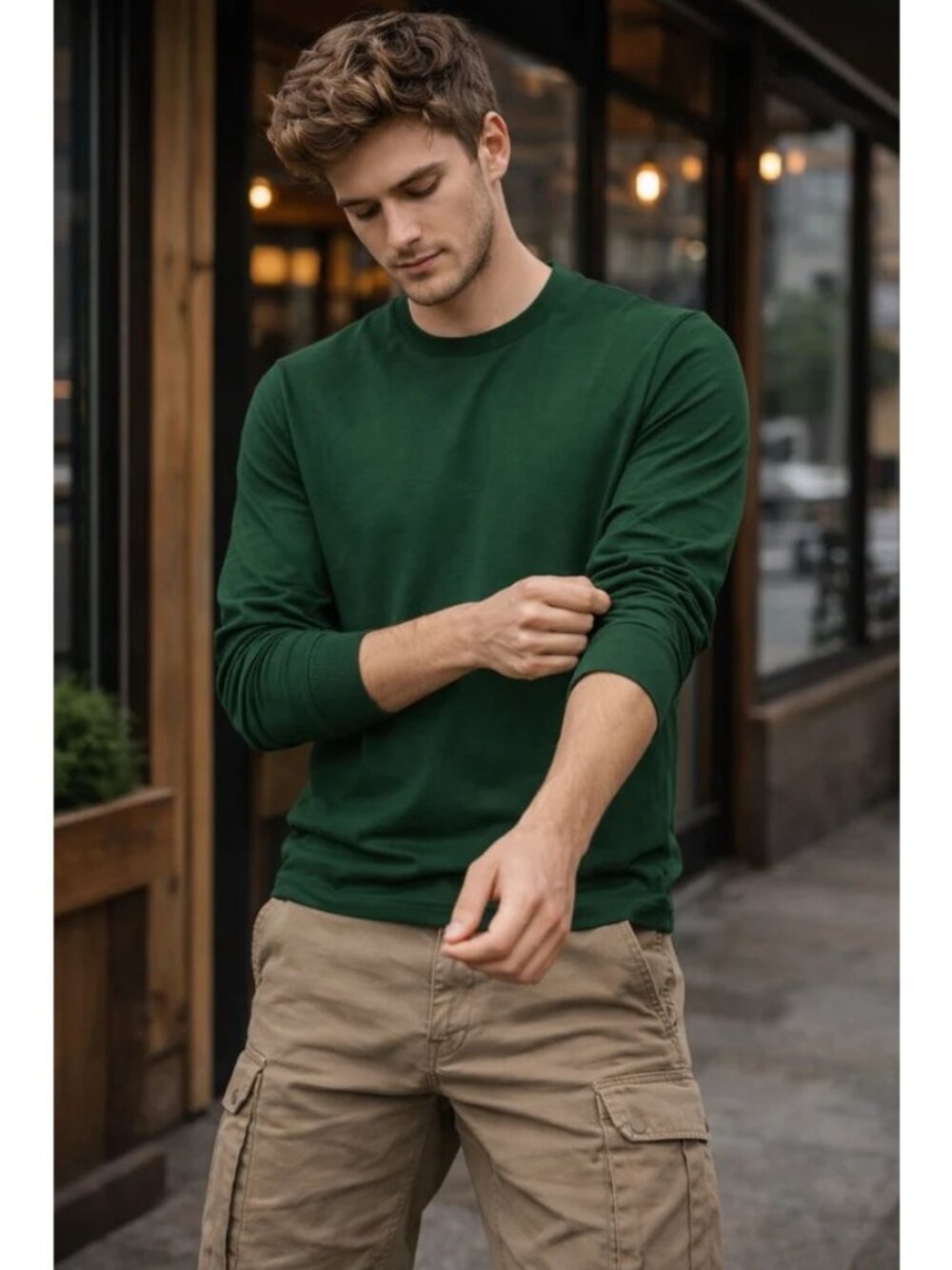 Tailor Vintage T Shirt Size Small Green Long-Sleeve Crewneck Was $58